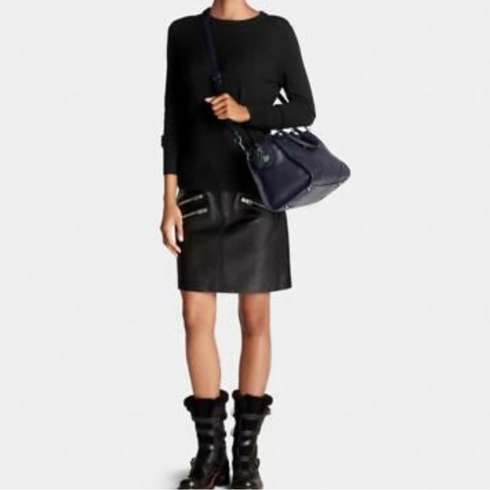 COACH Rhyder Black Leather Large Satchel